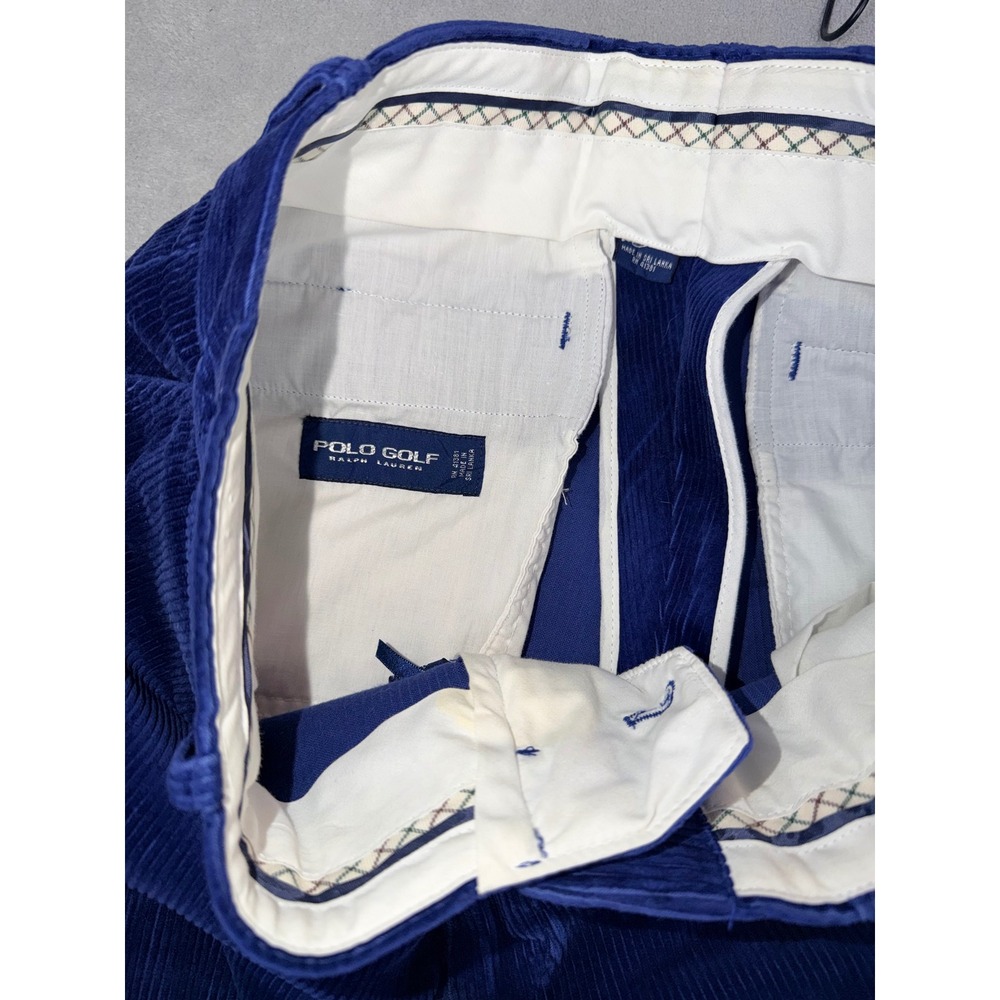 Polo Golf Ralph Lauren Mens Blue‎ Corduroy Straight Leg Pants 32X24 Wide Wale - Picture 4 of 6